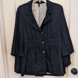 Ambition Womens XL Jacket Windbreaker Pockets Lined Jacket Batwing Sleeves